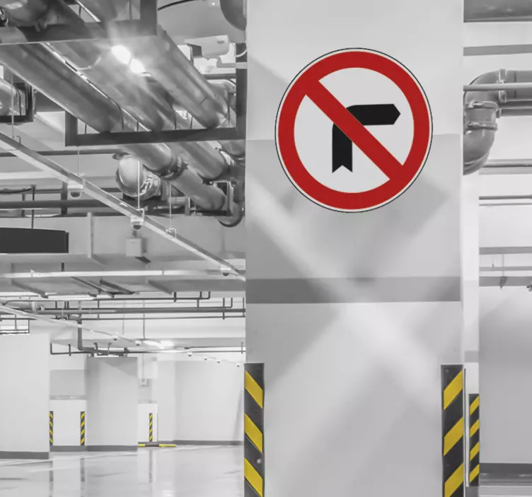 Rechts Abbiegen Verboten Sticker - TenStickers
