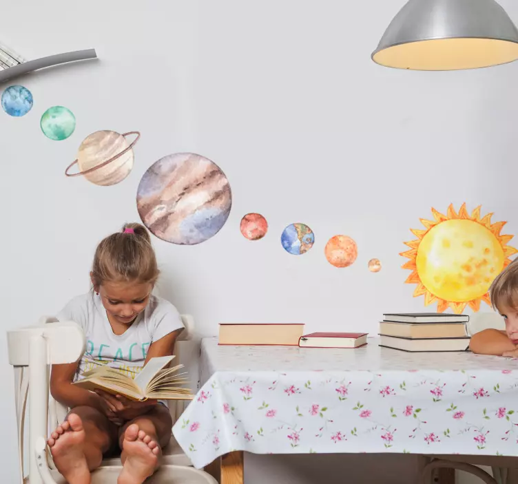 Wandtattoo Reise Sonnensystem aquarell - TenStickers