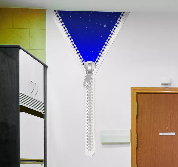 Reißverschluss Nacht Aufkleber - TenStickers