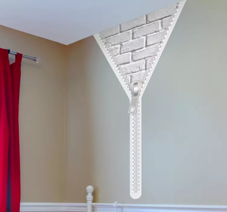 Reißverschluss Steinwand Aufkleber - TenStickers