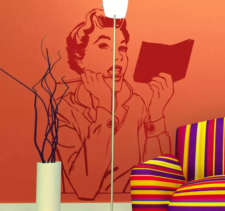 Retro Sekretärin Aufkleber - TenStickers