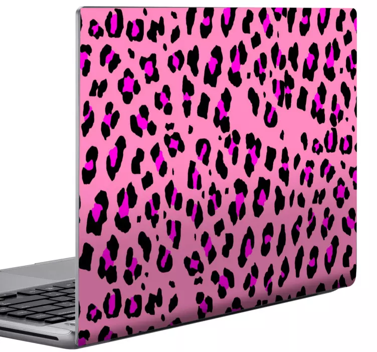 Rosa Leopard Muster Laptop Aufkleber - TenStickers