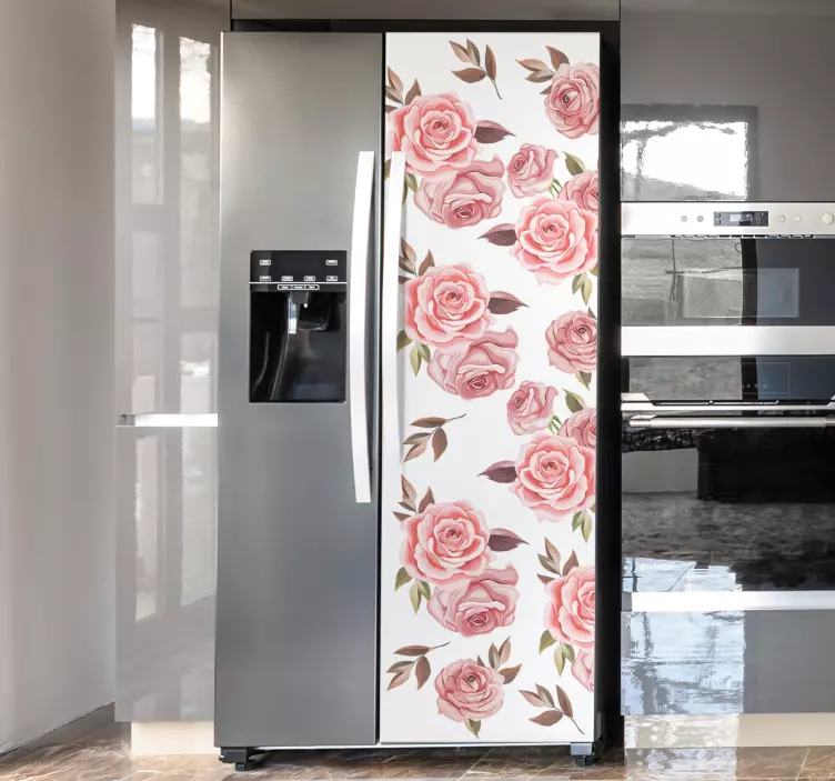 Rosa Rosen Kühlschrank Aufkleber - TenStickers