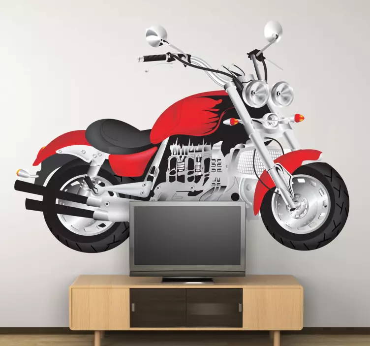 Rotes Motorrad Aufkleber - TenStickers