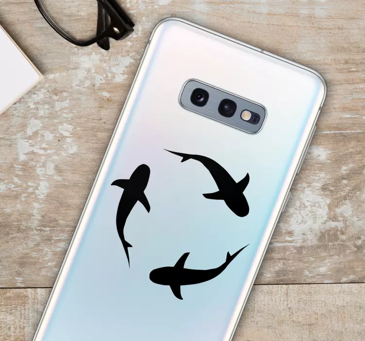 Samsung Sticker kreisförmige fischsilhouette - TenStickers