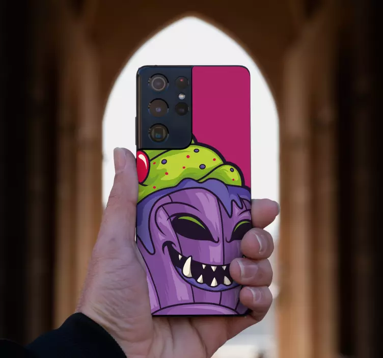 Samsung Sticker lächelnder cupcake-charakter - TenStickers