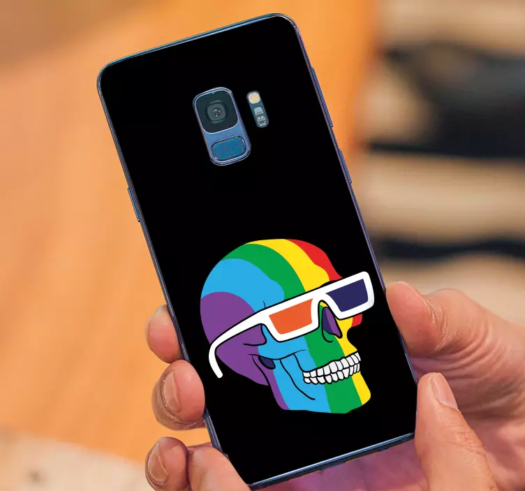 Samsung Sticker regenbogen-totenkopf-sonnenbrille - TenStickers
