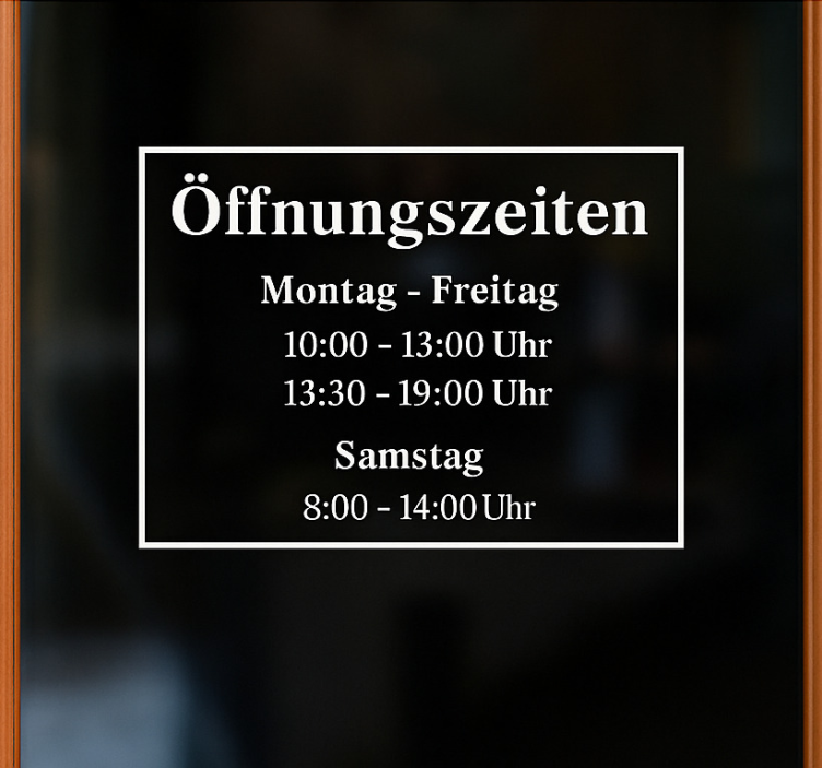 Schaufenster Folie einfache Öffnungszeiten - TenStickers