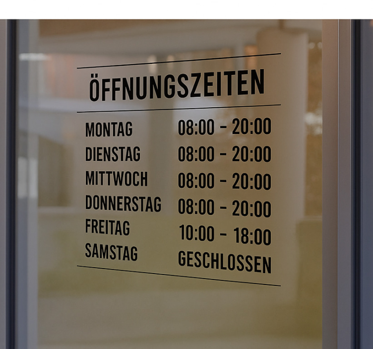 Schaufenster Folie Öffnungszeiten von monocolour - TenStickers