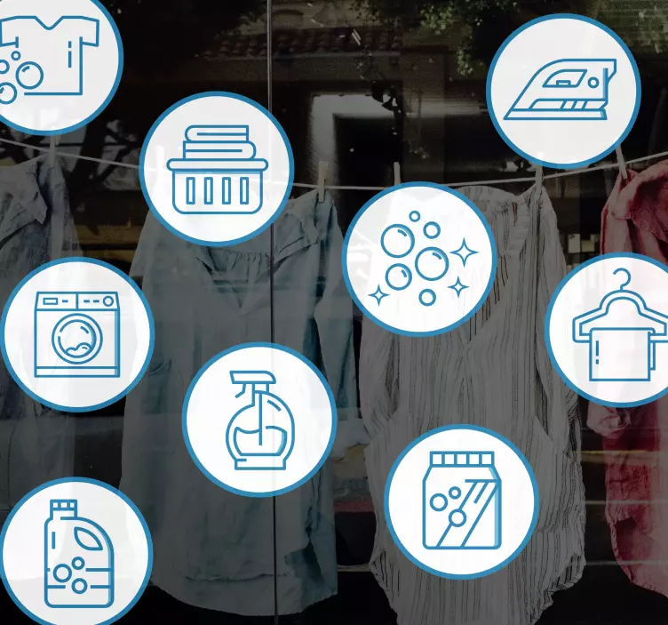 Schaufenster folie wäsche essentials icons - TenStickers