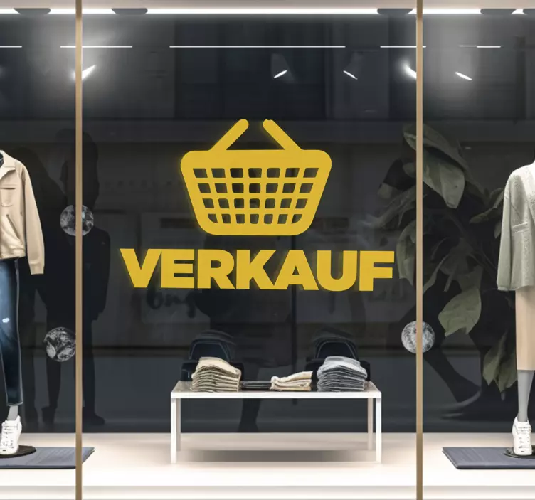 Schaufensteraufkleber Einkaufskorb Rabatt - TenStickers