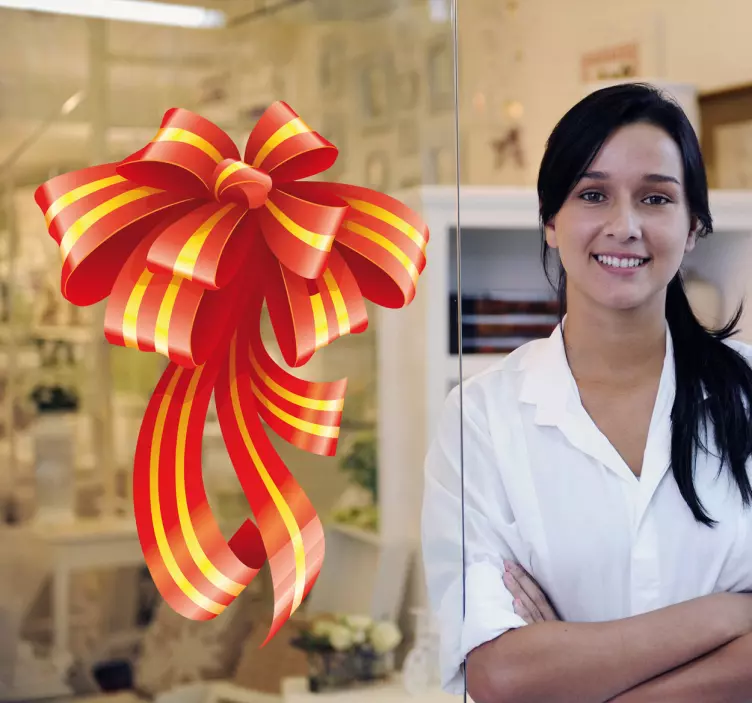 Schaufensteraufkleber Weihnachten Geschenkschleife - TenStickers