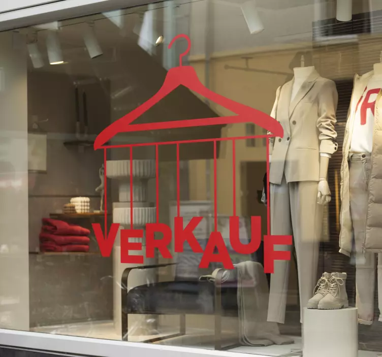 Schaufensteraufkleber Rabatt Kleiderbügel - TenStickers