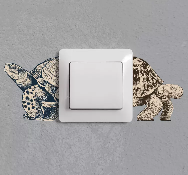 Schildkröte beige Lichtschalter Aufkleber - TenStickers