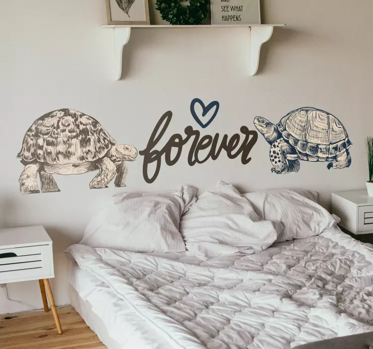 Schildkröte beige Schlafzimmer Tier Aufkleber - TenStickers