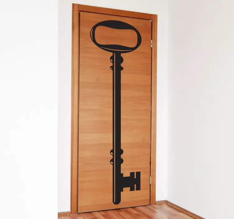 Schwarzer Schlüssel Türaufkleber - TenStickers