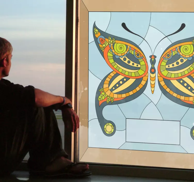 Fensteraufkleber Schmetterling Glasmalerei - TenStickers