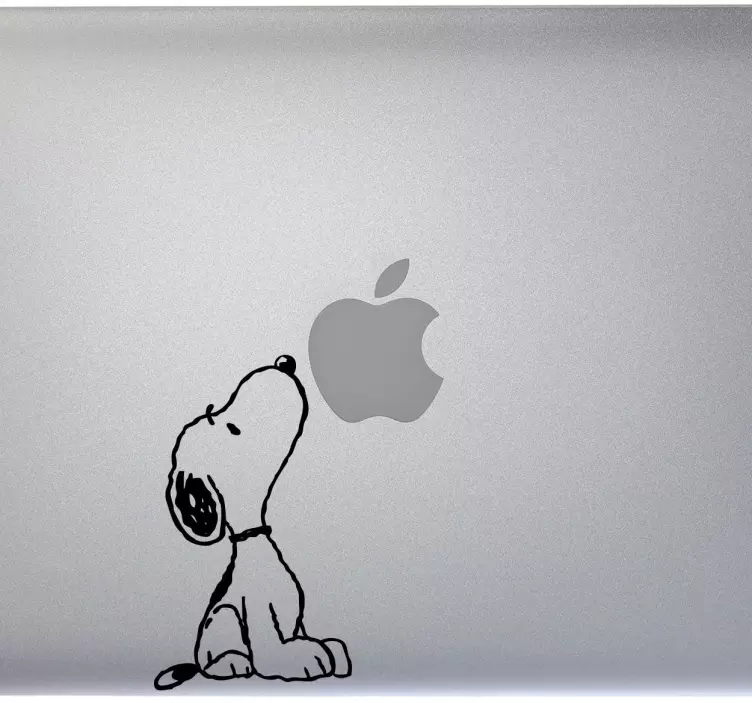 Laptop Sticker Schnüffelnder Snoopy - TenStickers