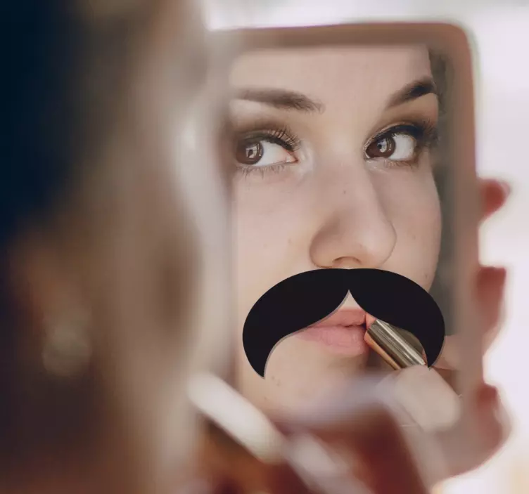 Schnurrbart Spiegel Aufkleber - TenStickers