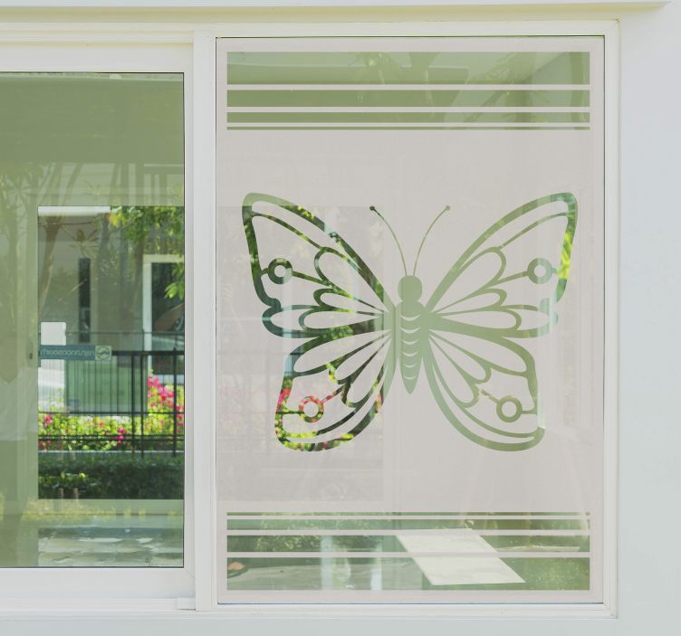 Schöner transluzenter Schmetterling Fensterfolie - TenStickers
