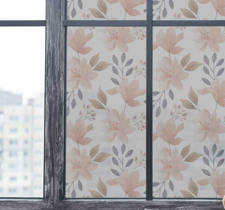 Sichtschutzfolie Fenster aquarell-blumen-vintage-muster - TenStickers