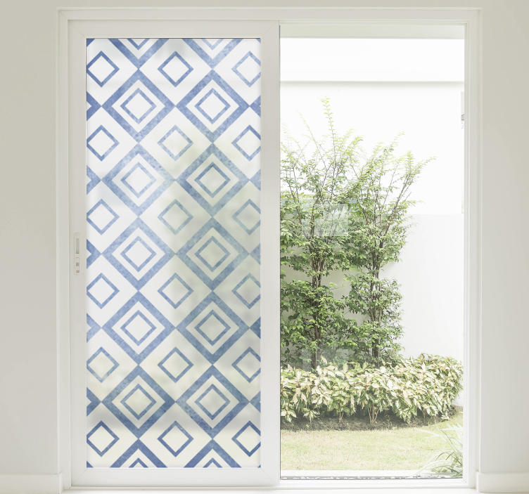Sichtschutzfolie Fenster geometrisch blau - TenStickers