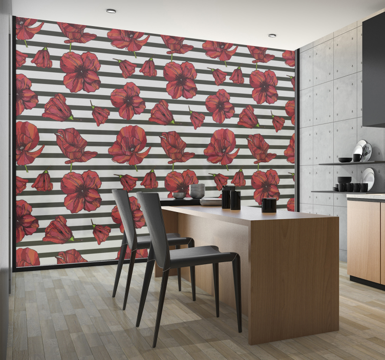 Sichtschutzfolie Fenster mit Mohnblumenmotiv - TenStickers