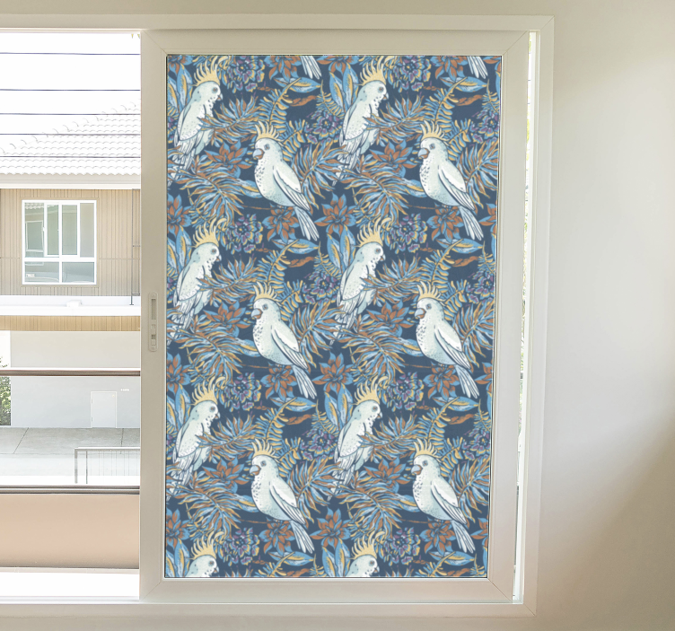 Sichtschutzfolie Fenster mit Vögel und Blumen - TenStickers