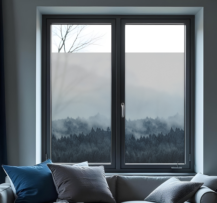 Sichtschutzfolie Fenster nebliger Wald - TenStickers