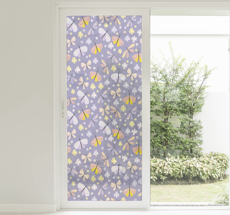 Sichtschutzfolie Fenster Schmetterlingsmuster - TenStickers