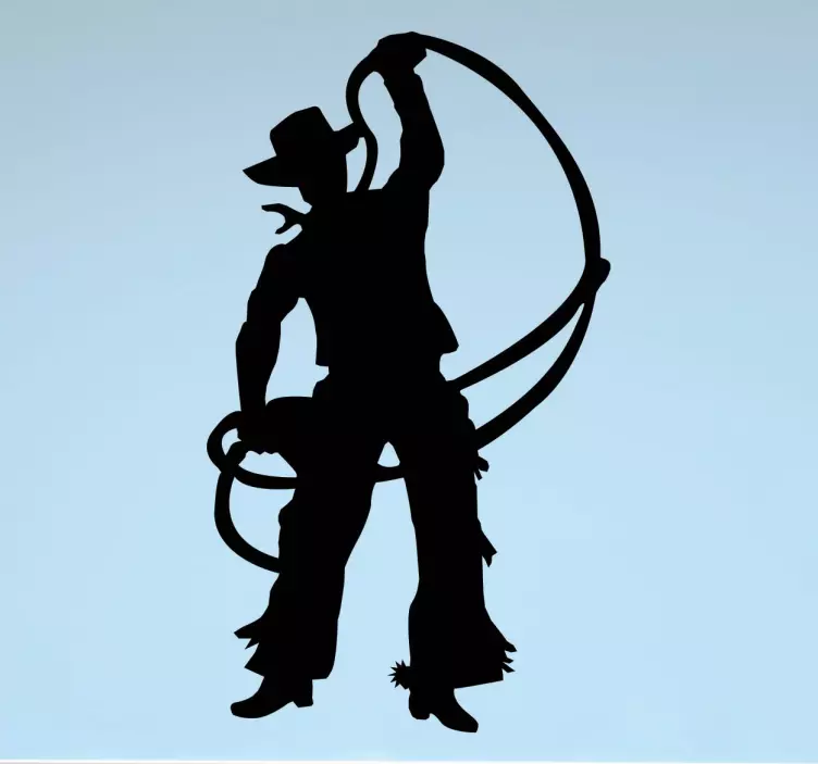 Silouhette Cowboy Wandtattoo - TenStickers
