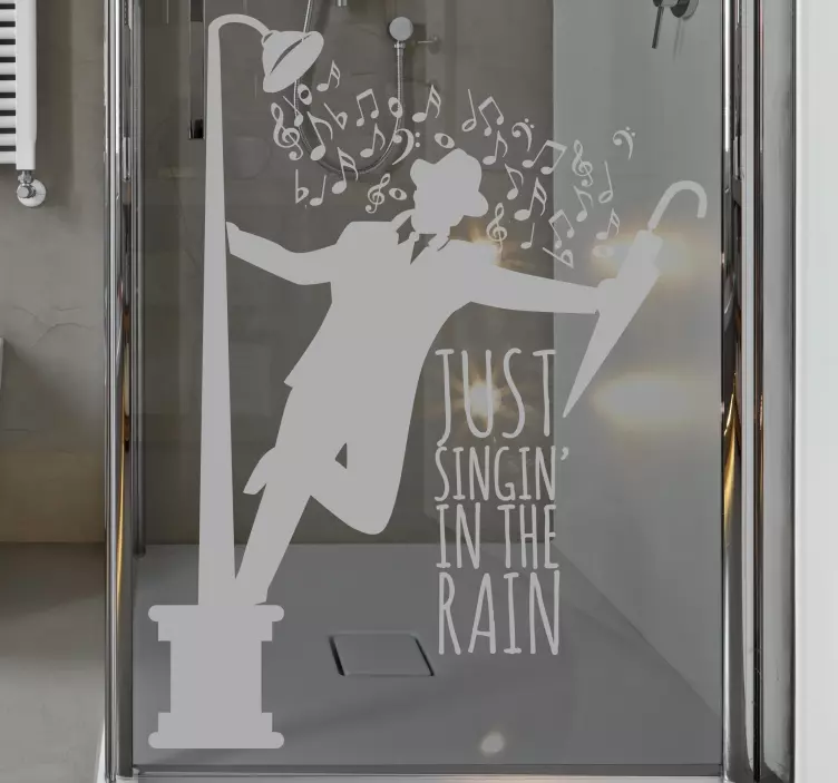 Folie Duschkabine Singing in the Rain - TenStickers