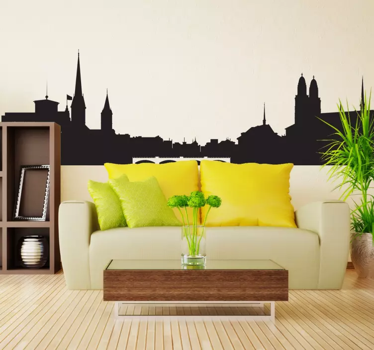 Skyline Zürich Wandtattoo - TenStickers