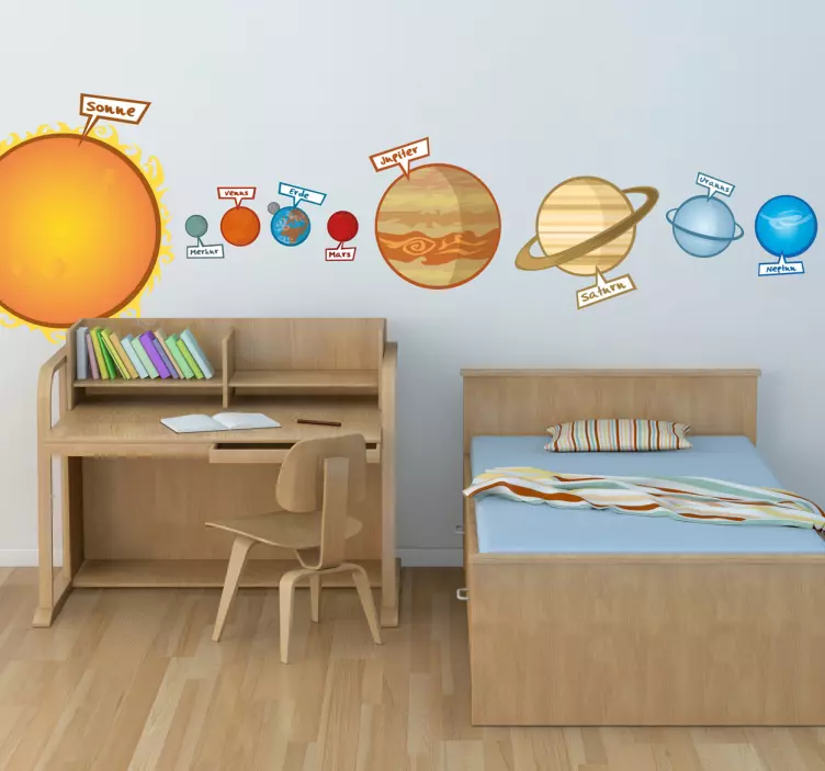 Sonnensystem in Farbe Aufkleber - TenStickers