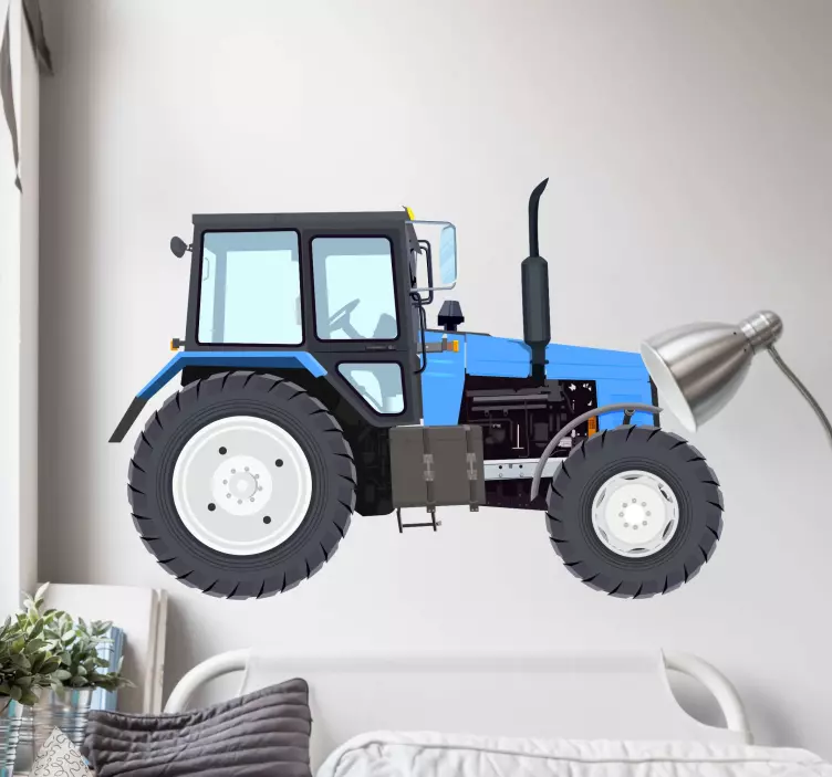 Wandtattoo Jugendzimmer blauer moderner Traktor - TenStickers