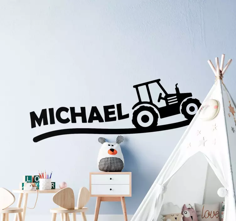 Wandtattoo Spielzeug Personalisierter traktorhügel - TenStickers