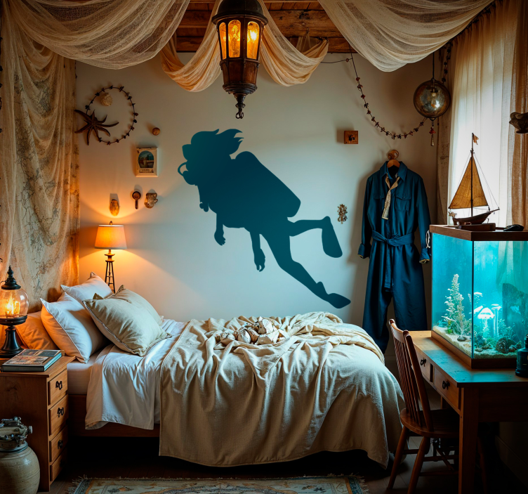 Sport Sticker taucherin - TenStickers