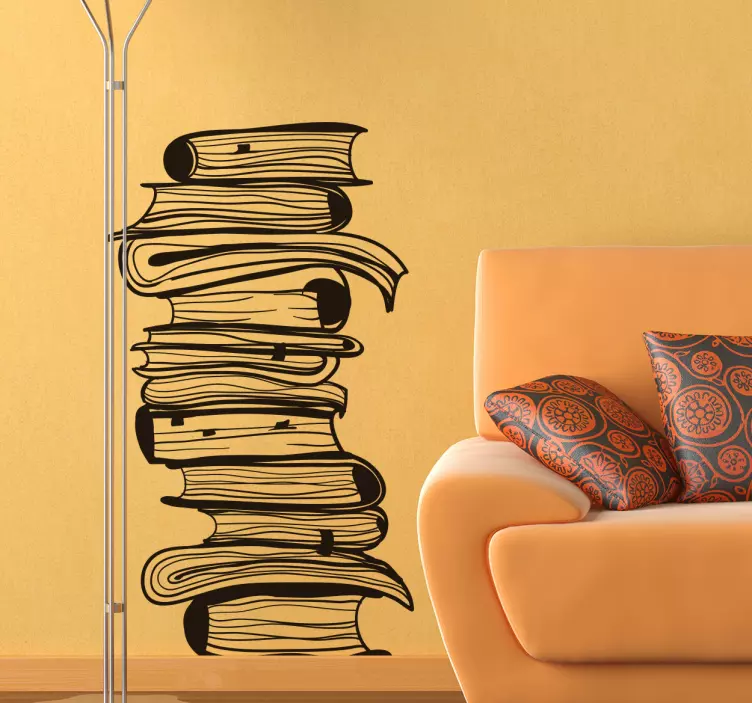 Wandtattoo Schlafzimmer Bücherstapel - TenStickers
