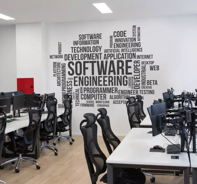 Aufkleber Büro software-Engineering-Wortwolke - TenStickers