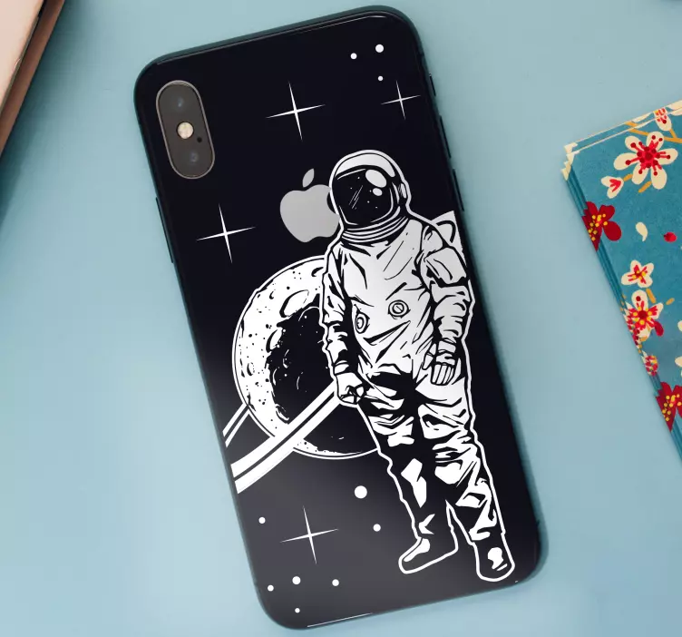 Sticker iphone astronauten weltraumszene - TenStickers