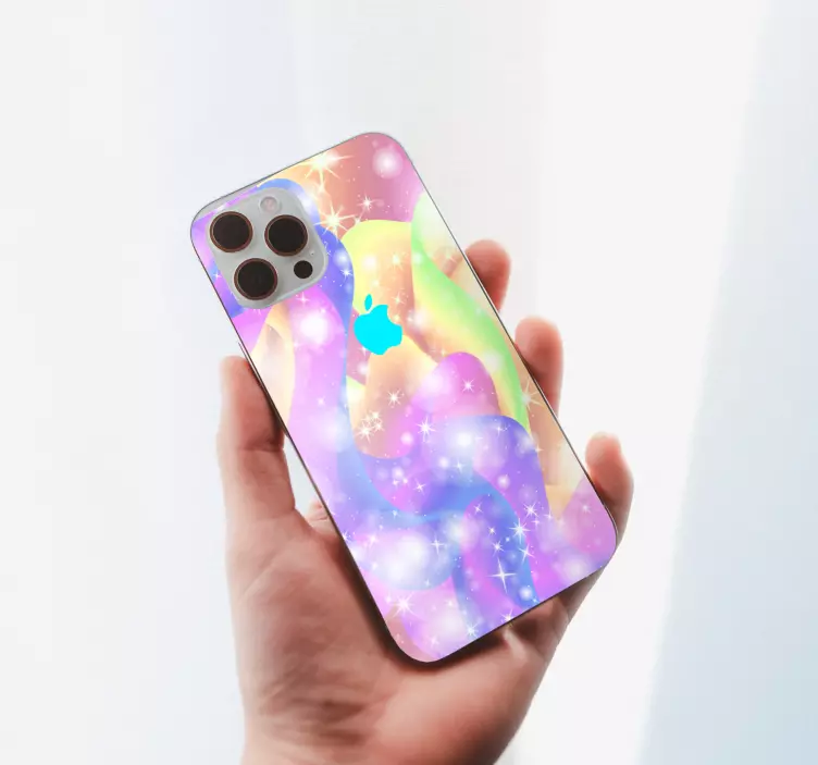 Sticker IPhone funkelnde farbwellen - TenStickers