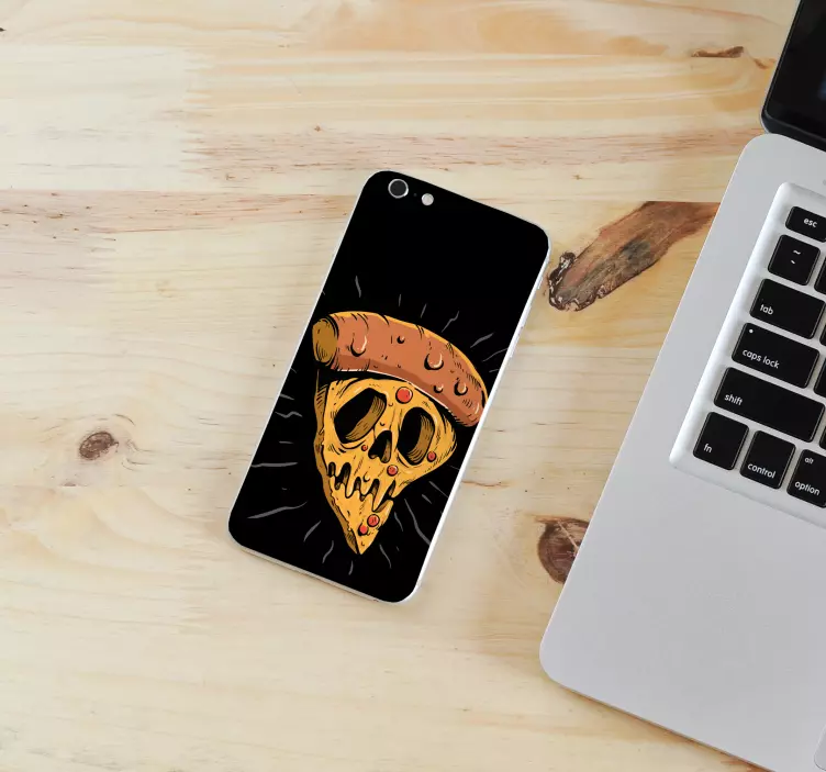 Sticker IPhone pizzastück mit totenkopf - TenStickers