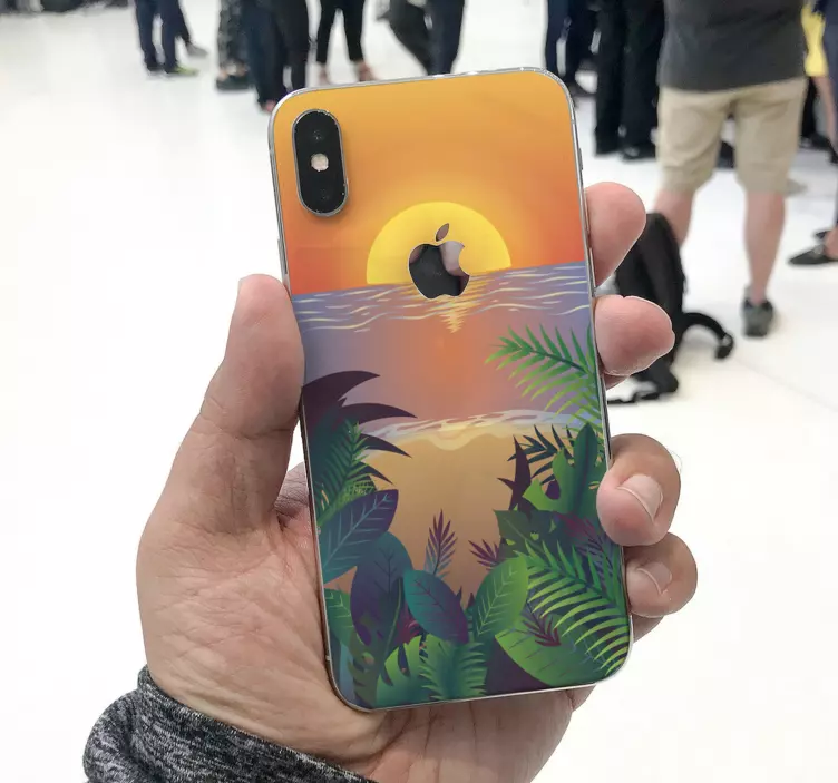 Sticker IPhone sonnenuntergang mit palmen - TenStickers