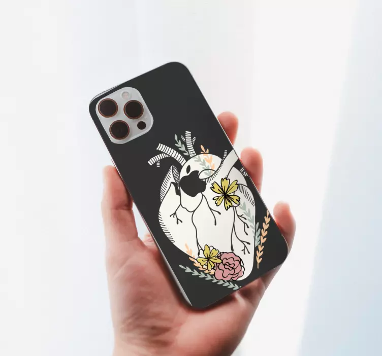 Sticker IPhone vogel und blumen - TenStickers