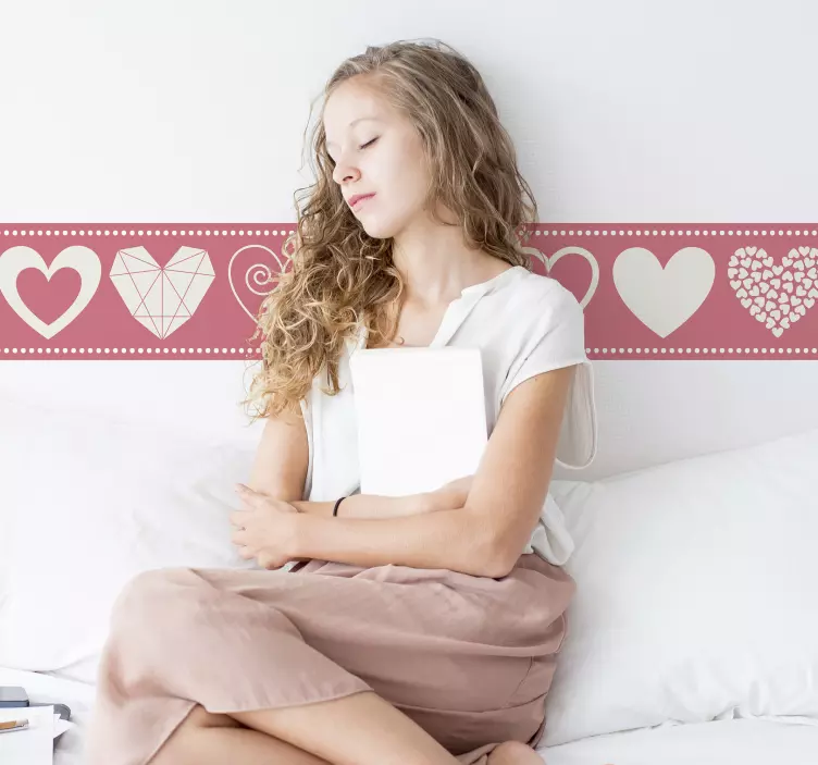 Sticker Liebe Herzchen Bordüre - TenStickers