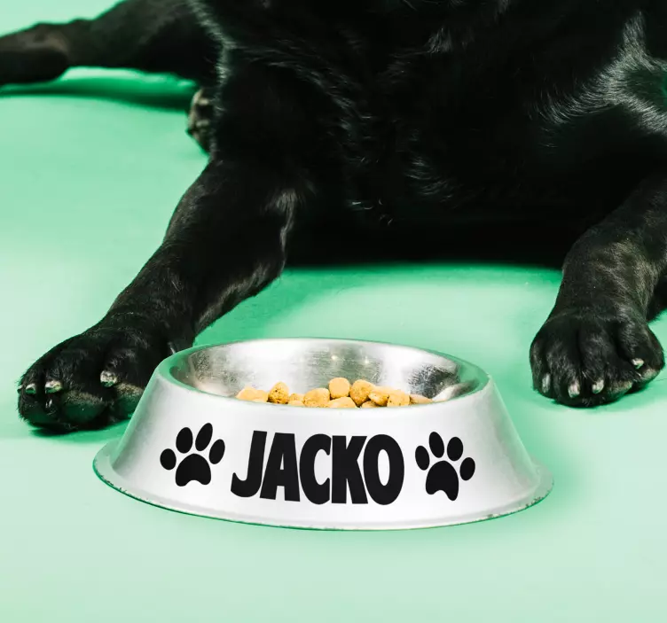 Aufkleber Name Ihres Hundes Pfoten - TenStickers