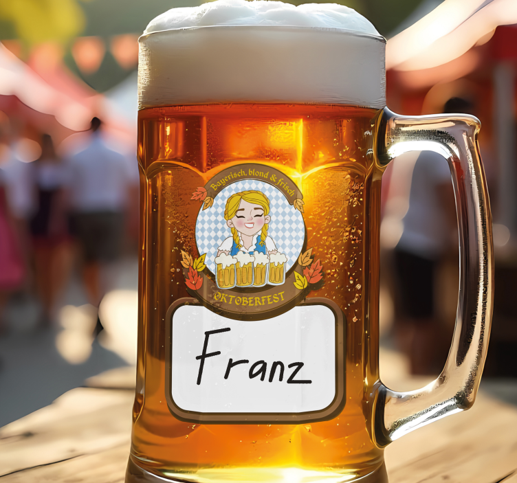 Aufkleber Oktoberfest bayerisch, blond & frisch - TenStickers
