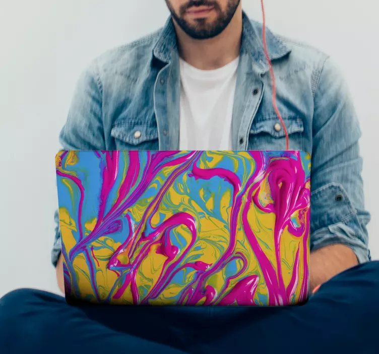 Laptop Aufkleber mit Struktur Abstrakte Kunst - TenStickers