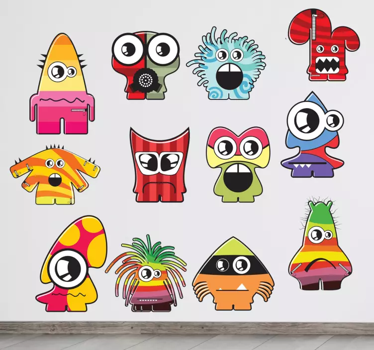 Sticker Set lustige Monster - TenStickers