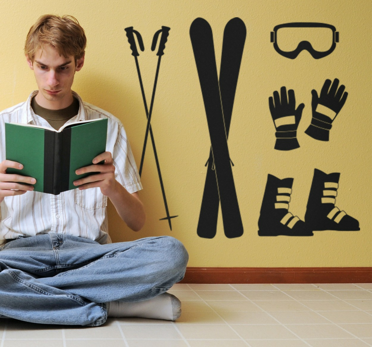 Sticker Set Ski und Wintersport - TenStickers